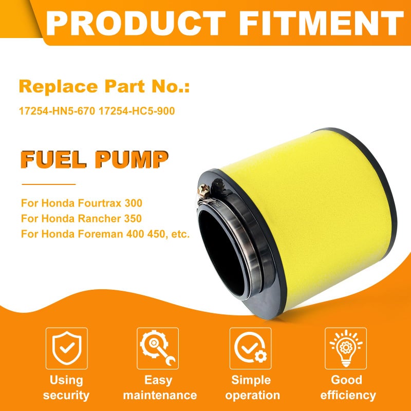 Triumilynn TRX400 Air Filter for Honda Foreman 450 400 TRX400 TRX450 1995-2004, for Rancher 350 TRX350 2000-2006 17254-HN5-670 17254-HC5-900 with Oil Filter Spark Plug - Image 2